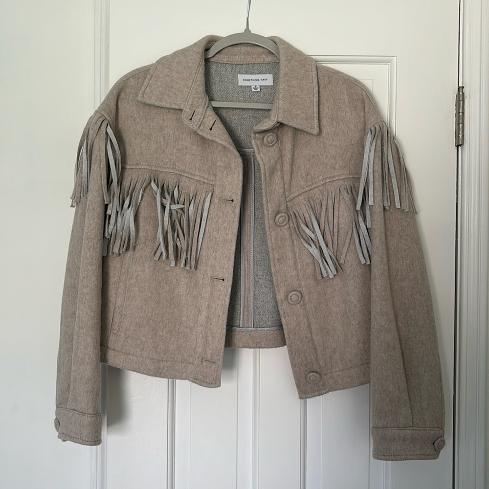 Something Navy fringe jacket
